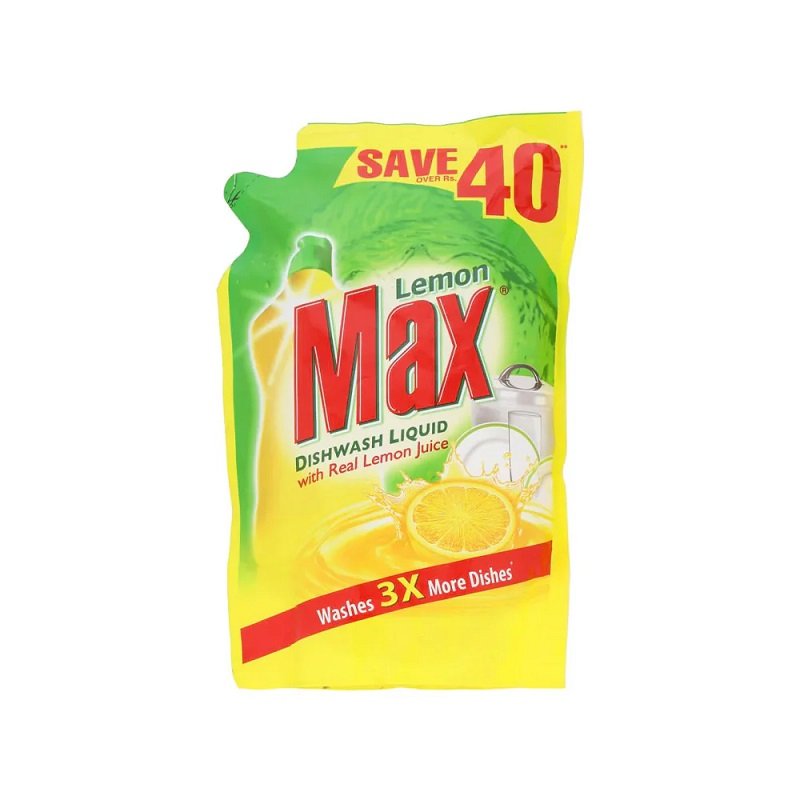 Bar 8 LEMON MAX DISHWASH LIQUID POUCH-450ML - Image 1
