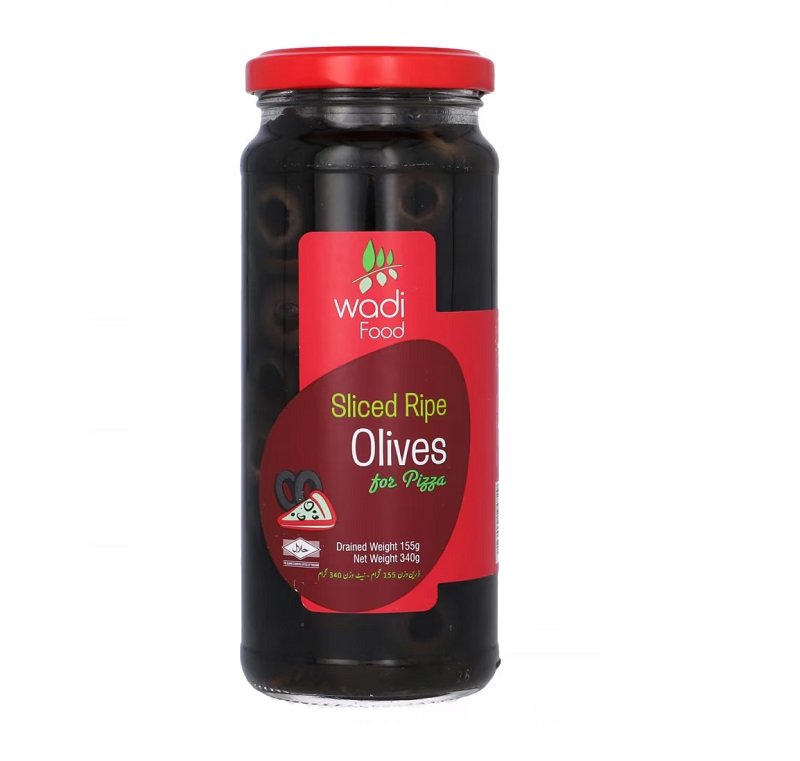 Sauce 32 WADI OLIVES BLACK PITTED RIPE-340G - Image 1