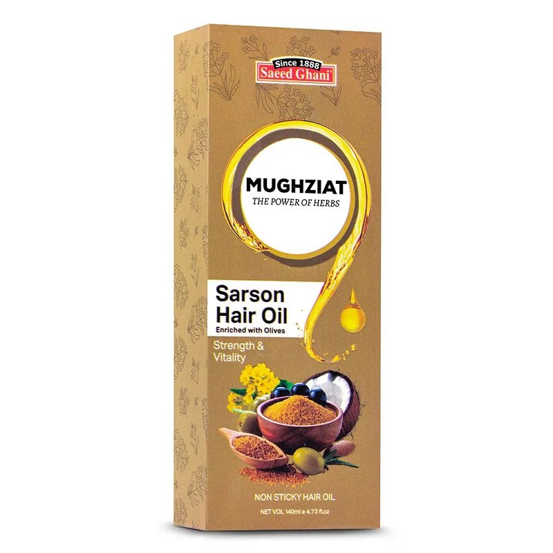 saqeson oil SAEED GHANI MUGHAZIAT SARSON HAIR OIL-140ML - Image 1